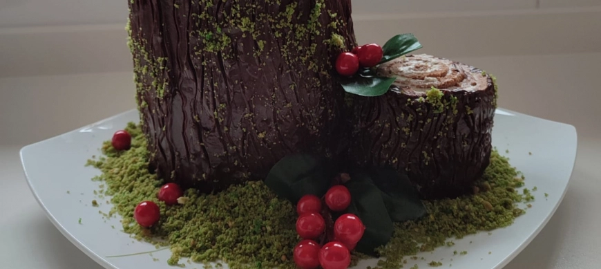 Tronco navideño de chocolate