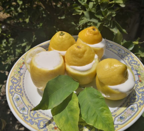 Limones rellenos de crema de limón